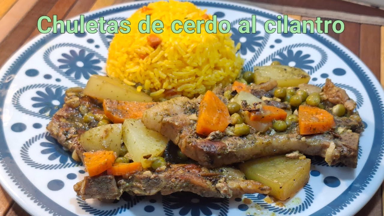 Chuletas de cerdo al cilantro