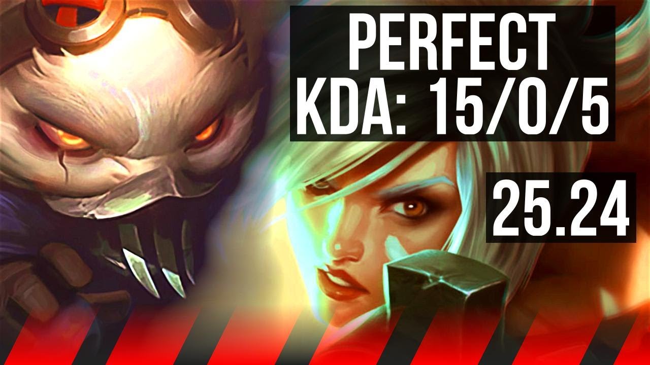 RUMBLE vs RIVEN (TOP) | Perfect KDA: 15/0/5 | KR Diamond | 25.24