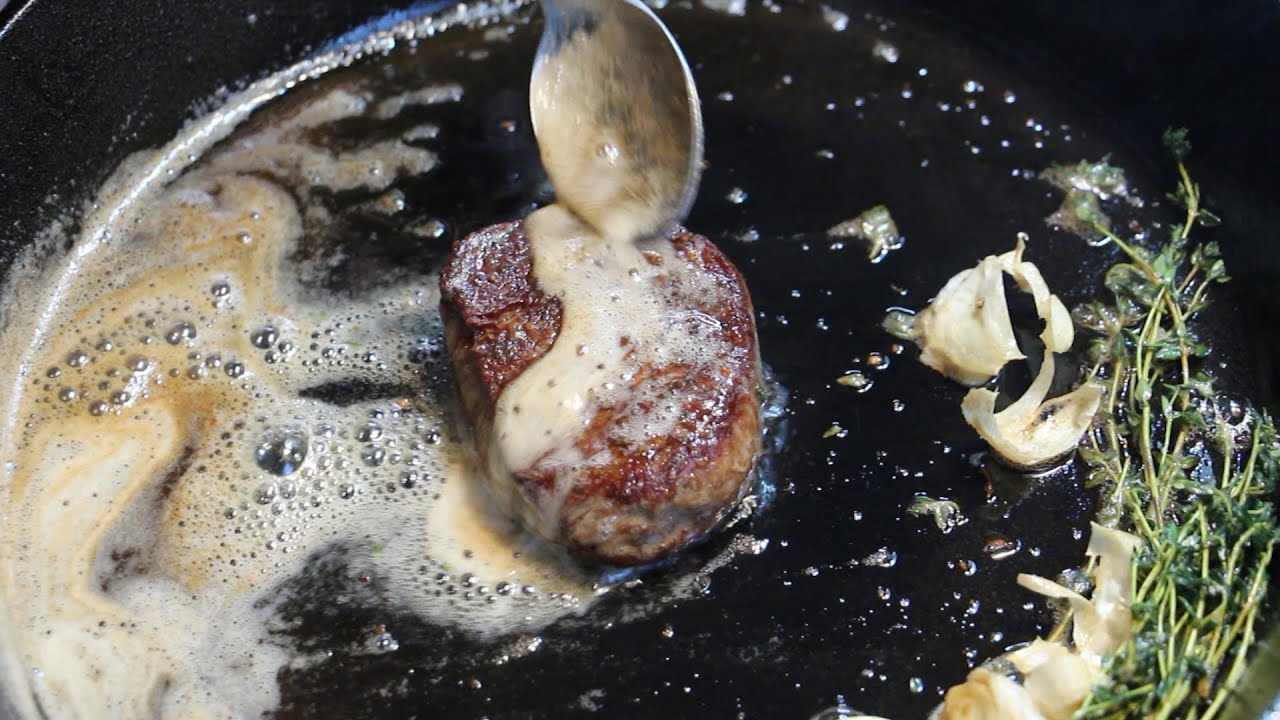 Filet Mignon In A Cast Iron Pan