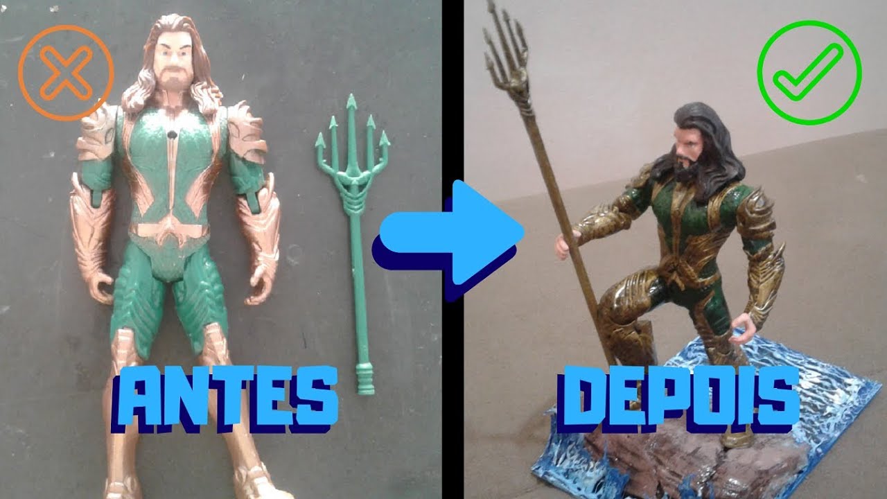 TRANSFORMANDO AQUAMAN DE CAMELÔ EM COLECIONÁVEL - TOY MAKEOVER