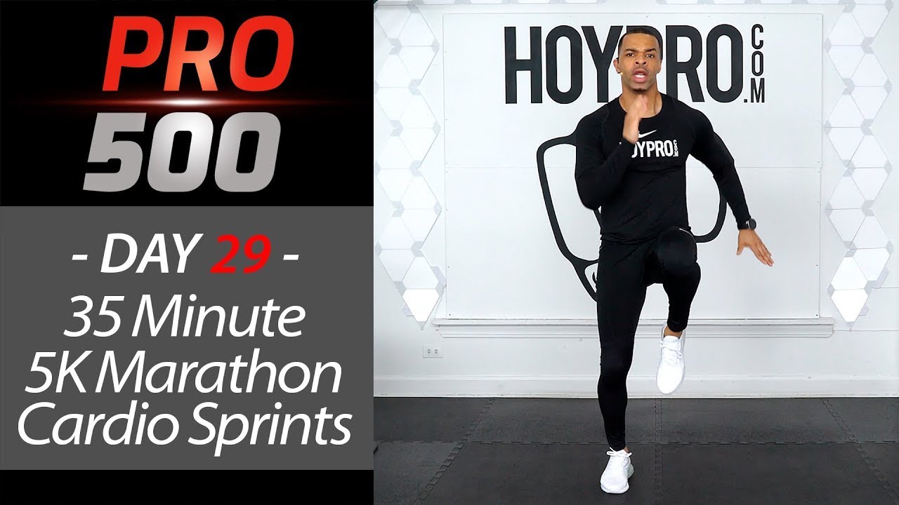 35 Minute Indoor 5K Marathon Cardio Home Workout for Runners