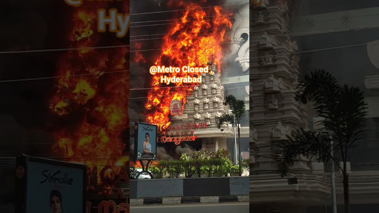 Hyderabad Metro closed #hyderabad #fire #manyavar