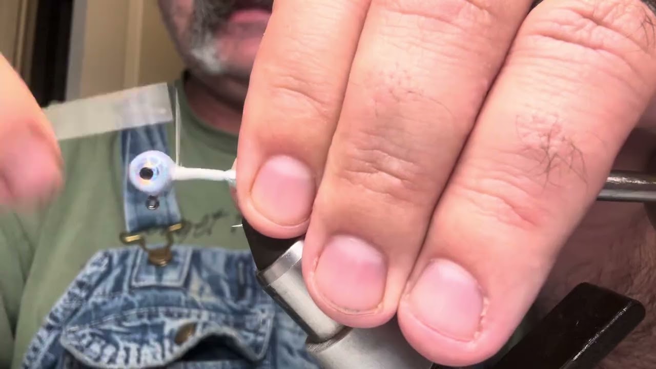 Blue Monkey jig with a synthetic tail