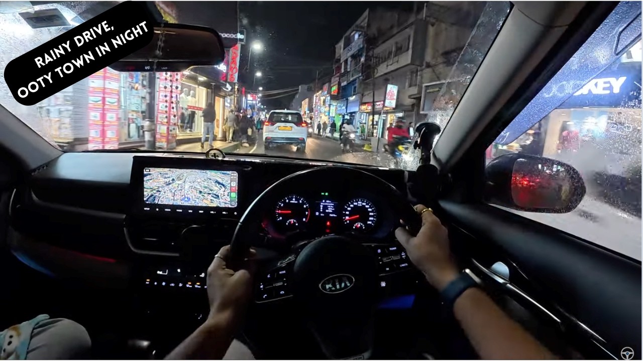 POV Night Rain Drive in Ooty Town | Kia Seltos