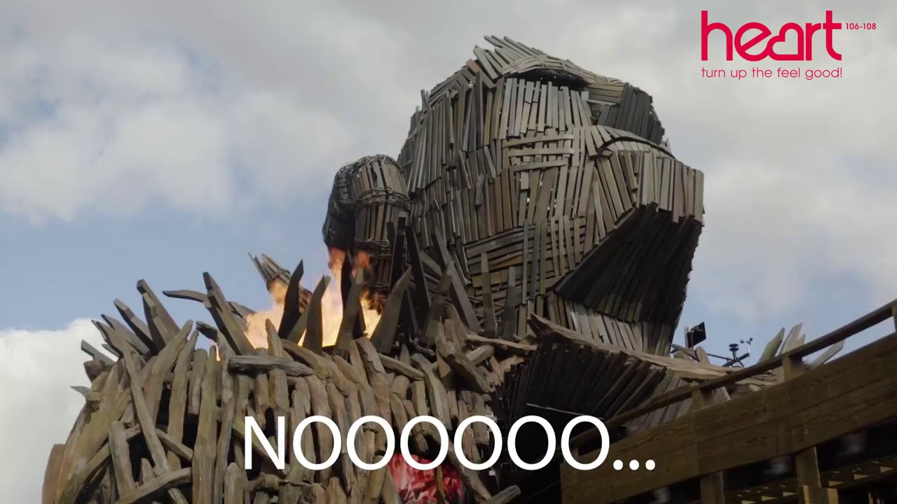 Dixie & Emma ride the Wicker Man at Alton Towers with Seabrook Crisps.