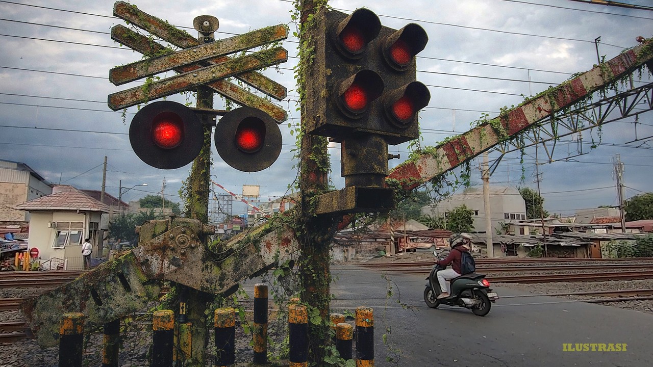 KENANGAN !! Palang Kereta Api Lama JPL 81 Sebelum Jadi Seperti Sekarang