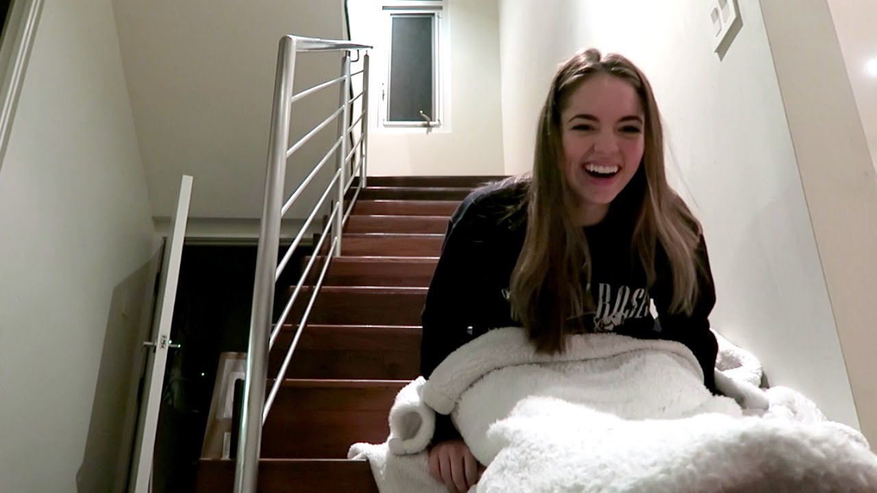 SLEDDING DOWN MY STAIRS!!