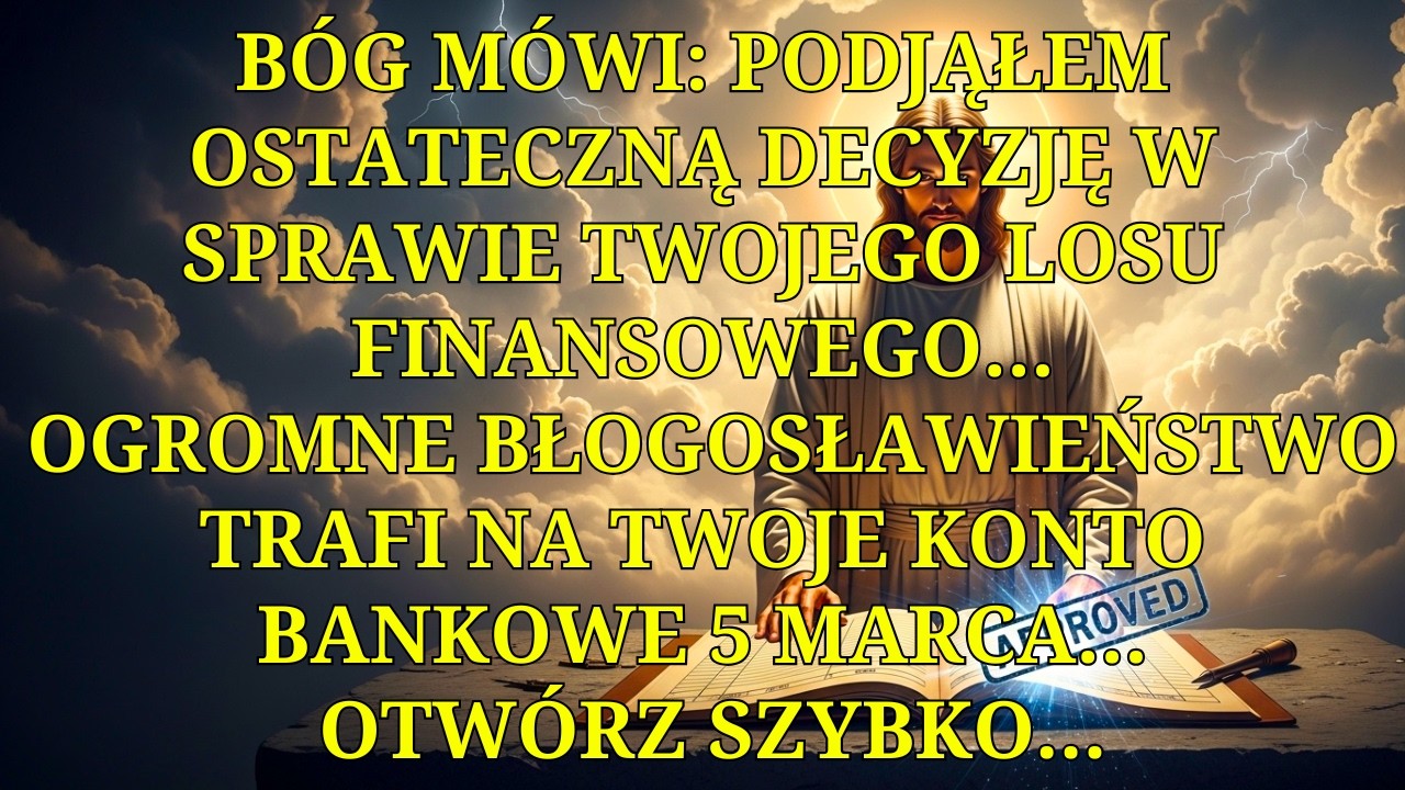 🤑 Bóg mówi: decyzja o twoim losie finansowym. Nadchodzi wielka gotówka