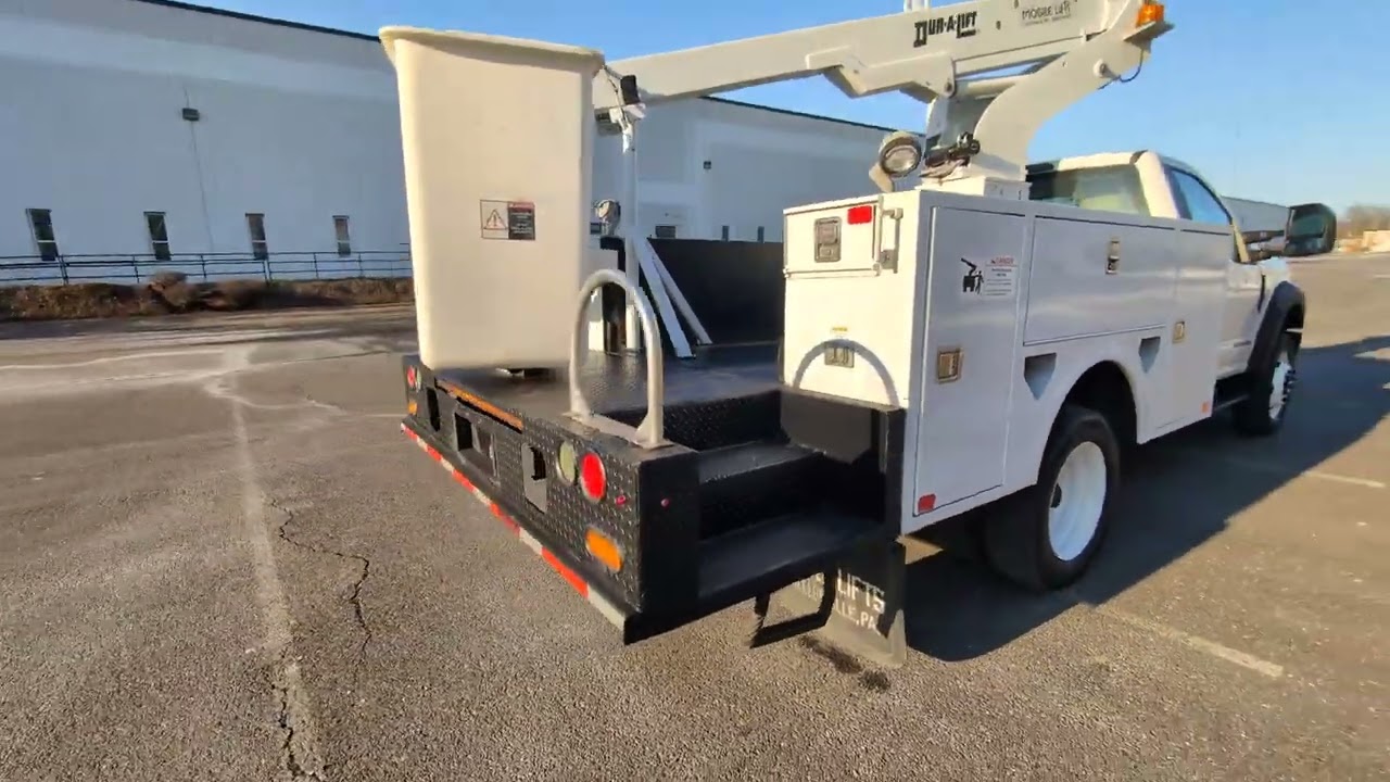 2017 ford f550 6.7l diesel dura-lift 29 ft bucket truck walk-around and test-drive 