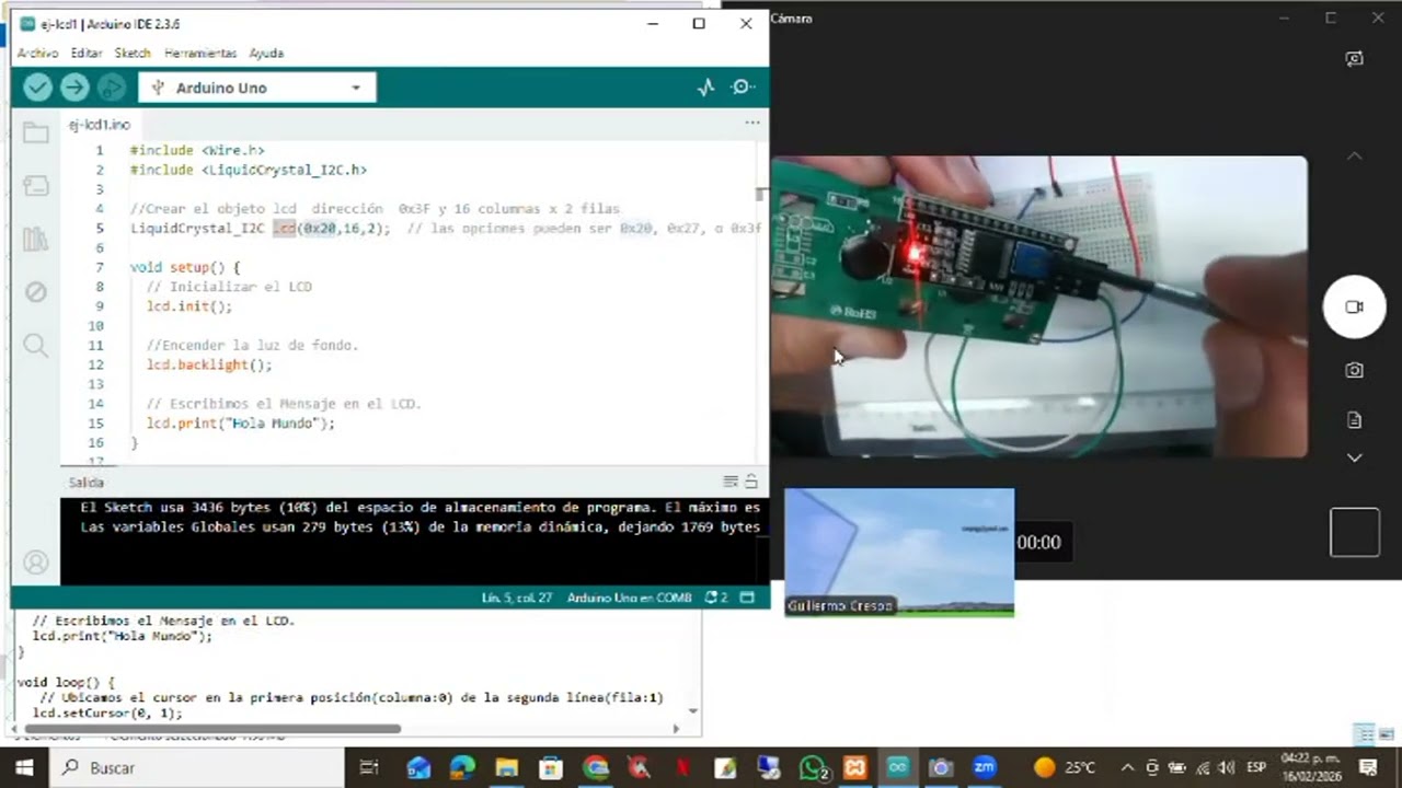 Unifrio3d-cap10b:Ejemplo para pantalla lcd 16x2