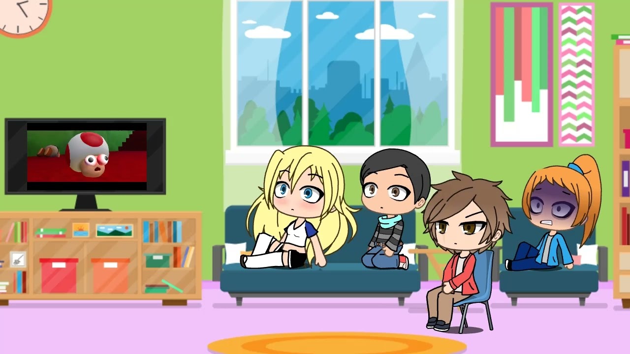 Nace and friends react to Mario react to Spooky memes (Gacha Life)