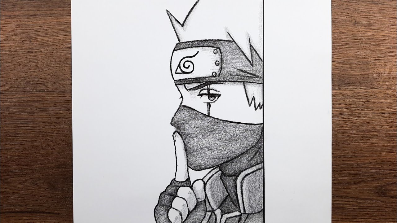 Tutorial anime drawing - How to draw kakashi - Step by step easy anime drawing