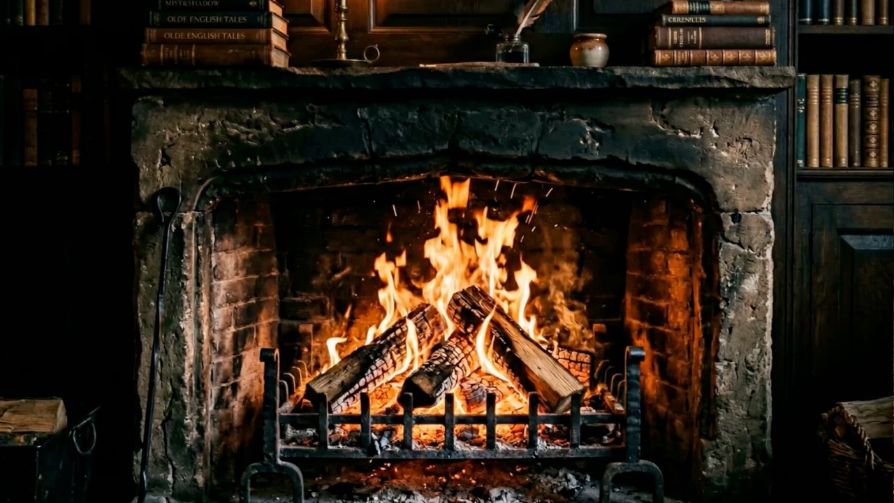 8 Hours Close-up Fireplace Flames 🔥 | Sleep & Relax