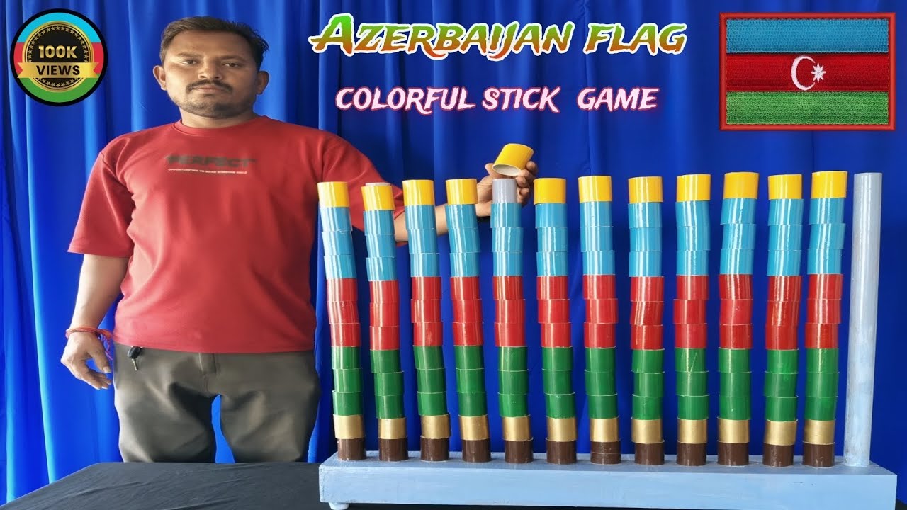 AZERBAIJAN Flag Colour Stick Matching Game Challenge Videos | Sort Puzzle 🧩🧩