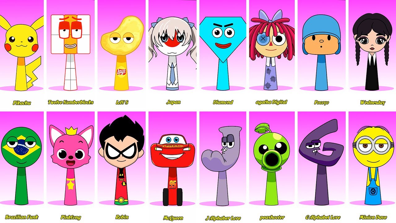 Incredibox Sprunki OC Phase 1 to Phase 3 Ricky rectangle, Fifteen,  FNF BoyFriend, Grinch, Steven