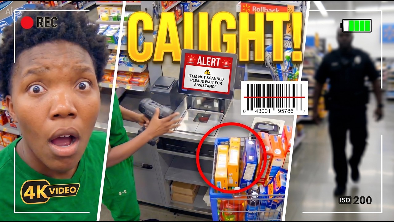 Walmart Shoplifters Busted on Camera at Self Checkout  Skip Scanning Theft Turns Into Police Arrests