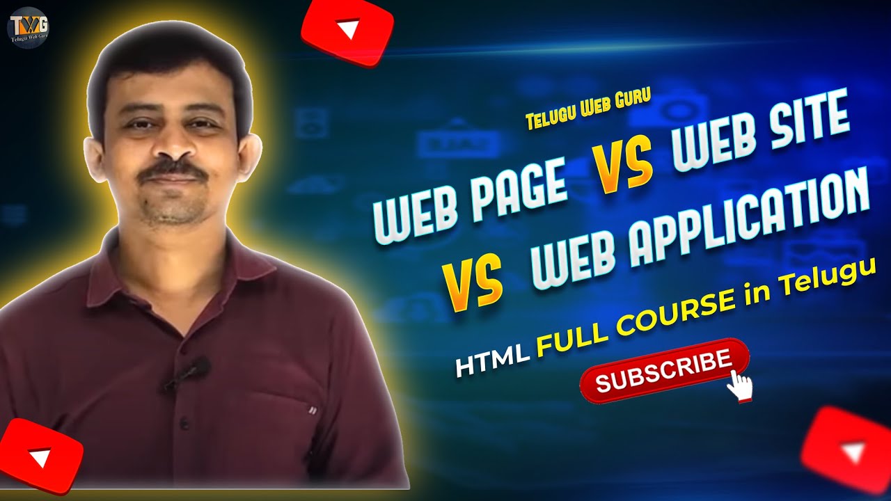 webpage vs website vs webapplication explained in telugu | HTML full course in telugu| teluguwebguru