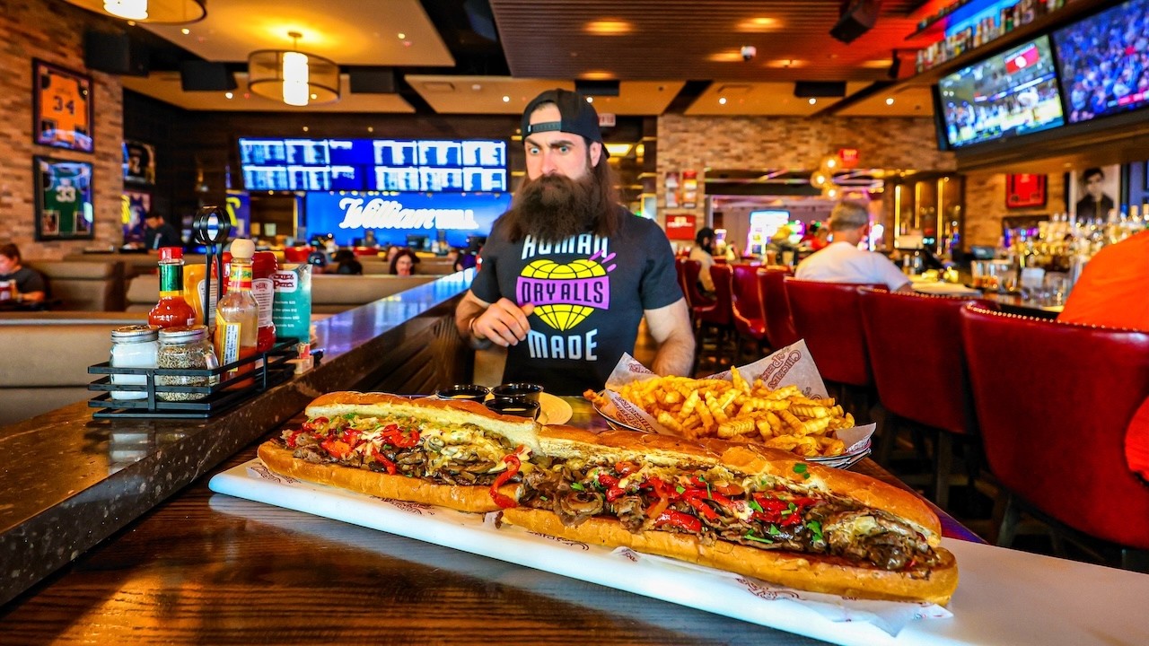 WIN $200 IF YOU CAN BEAT THIS VEGAS CASINO'S CHEESESTEAK CHALLENGE! | BeardMeatsFood