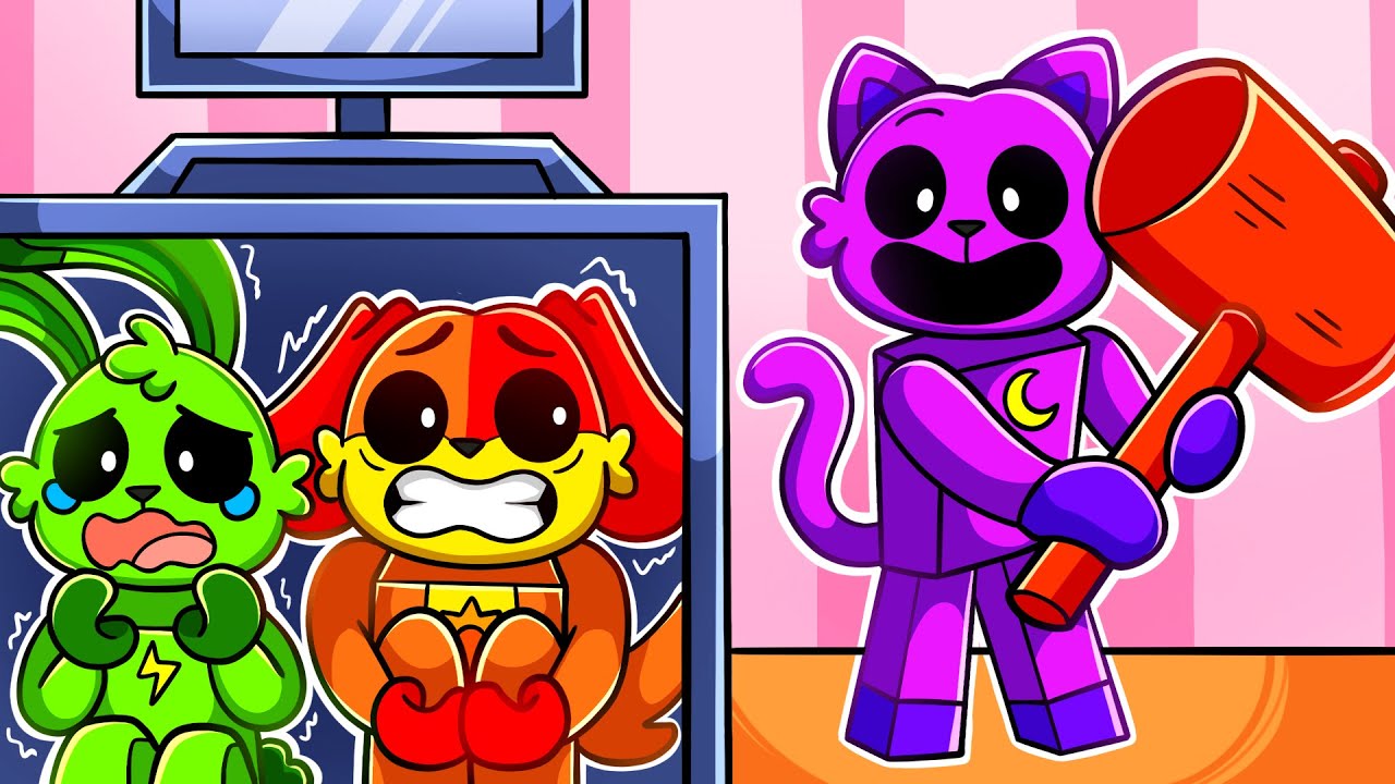 DogDay e Hoppy FOGEM do MARRETÃO do CATNAP no Flee The Facility no Smiling Critters VR!