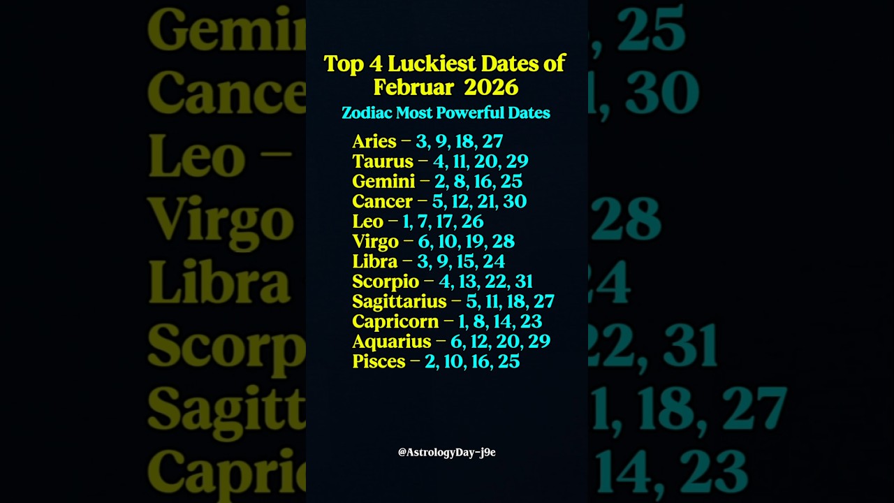4 Luckiest Date of February 2026 #zodiac #zodiacsigns #astrology #horoscope #tarot