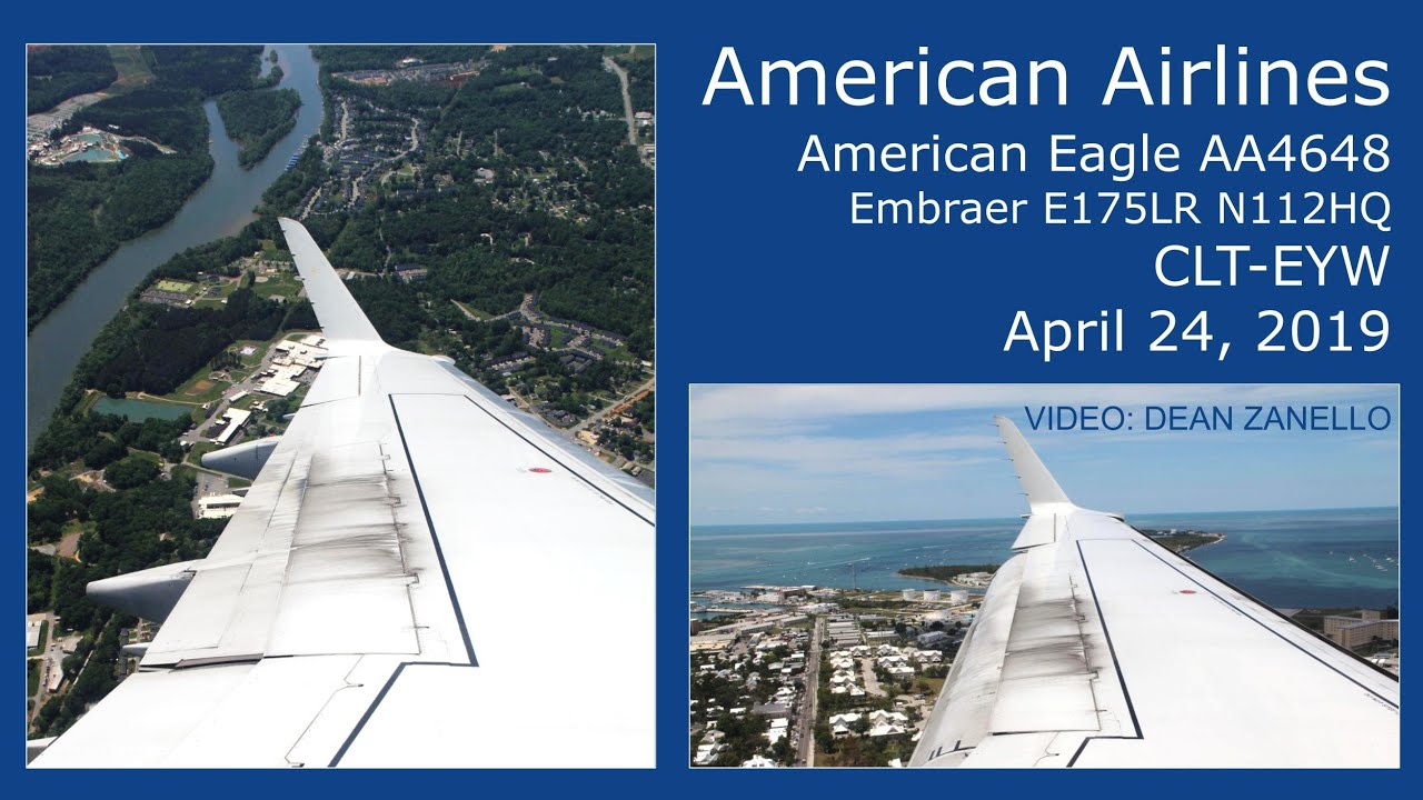 American Airlines Embraer E175LR Charlotte - Key West (CLT-EYW) (04/24/2019)(4K)