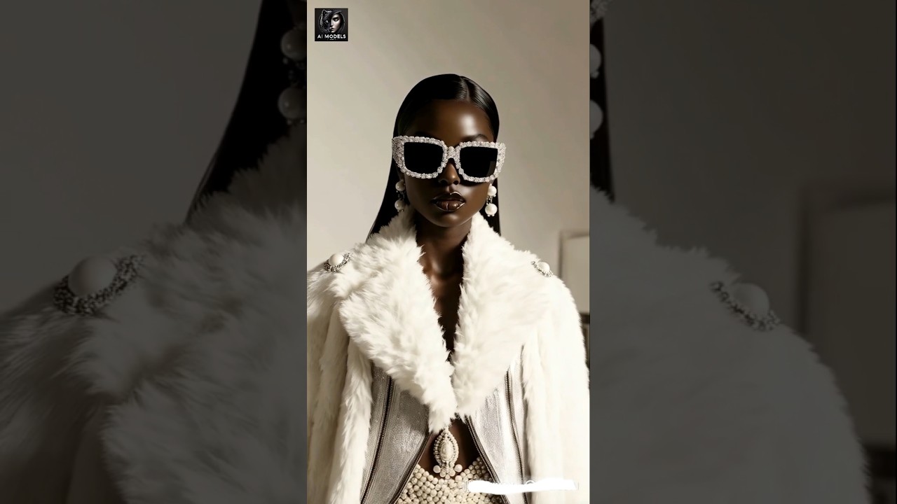 Confidence wrapped in style&mdash;fluffy fashion, bold vision. 🖤🕶️✨ #AIModel #WinterLook #ConfidentStyle