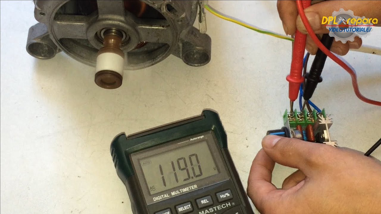 Como variar velocidad motor escobillas lavadora. [How to vary the speed of motor of a washer].