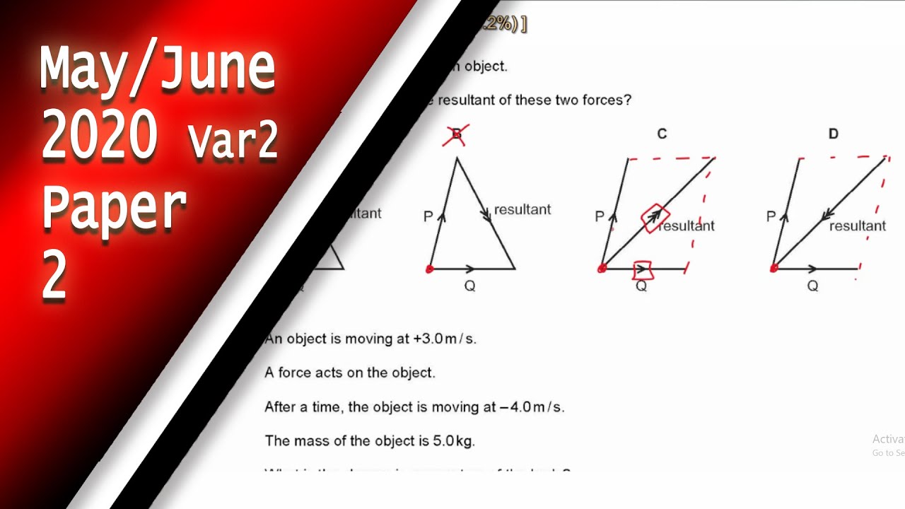 IGCSE Physics May June 2020 Paper 2 Variant 2