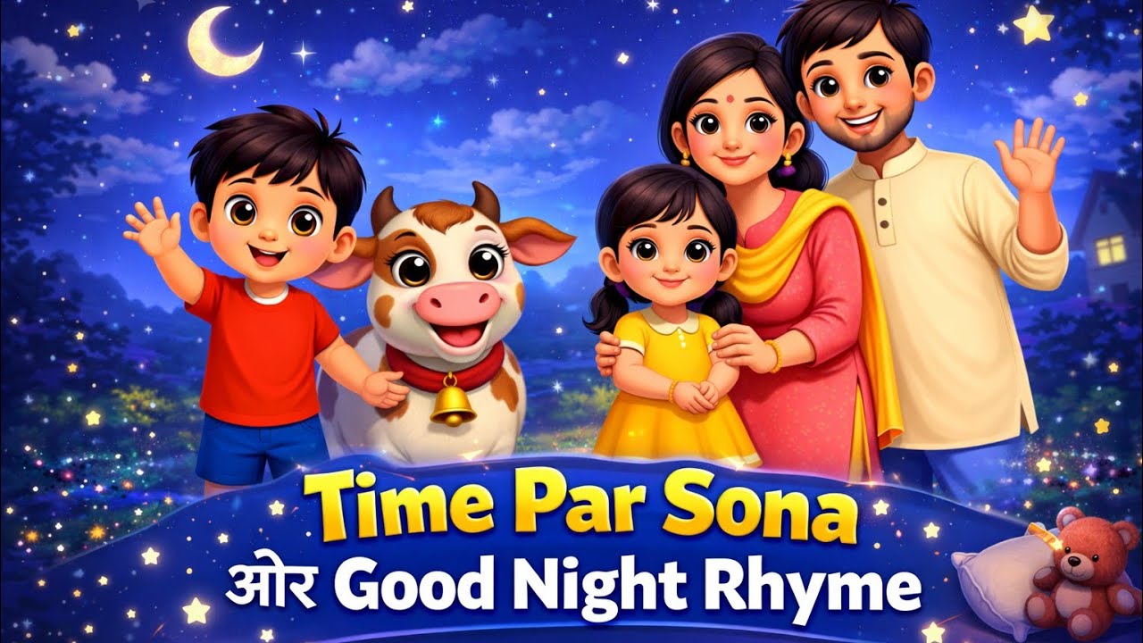 Time Par Sona Achi Aadat Hai 🌙 | Good Night Rhyme for Kids | Hindi Cartoon Song | Masti Rhymes #kids