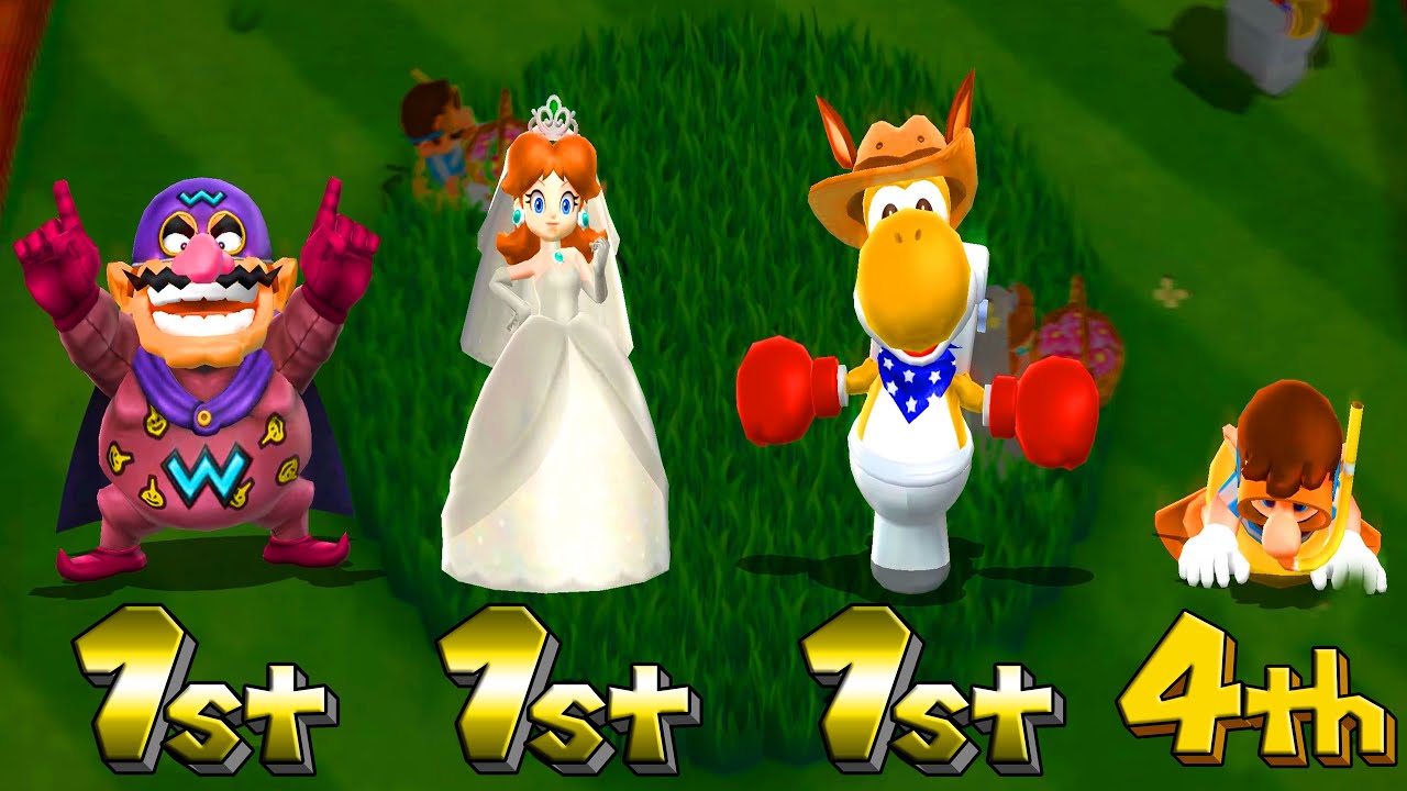 Mario Party 9 Garden Battle - Wario vs Daisy vs Yoshi vs Mario (Master Difficulty)#mario