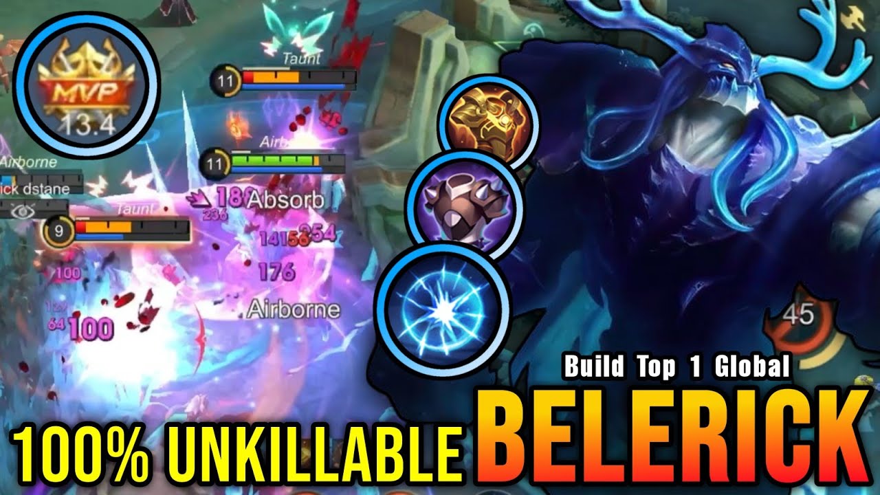 100% UNKILLABLE!! MVP Tank Belerick NonStop Roam & Gank!! - Build Top 1 Global Belerick ~ MLBB