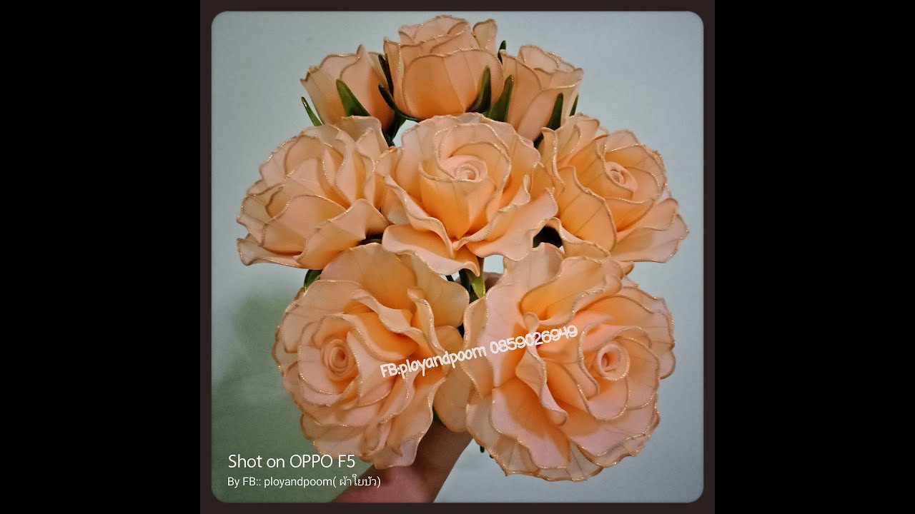EP:191 ROSE (How to make nylon/stocking flower by ployandpoom)