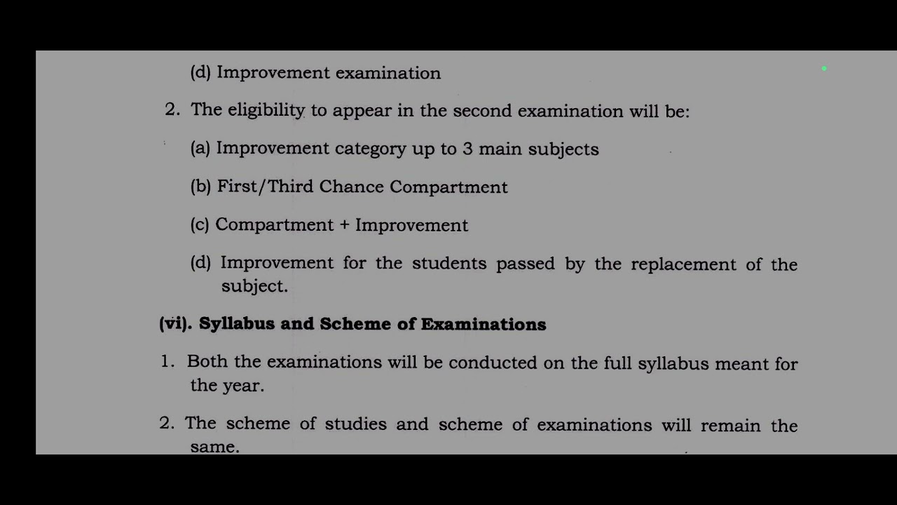 SYLLABUS AND CRITERIA # BOARD # IMPROVEMENT EXAMINATION 