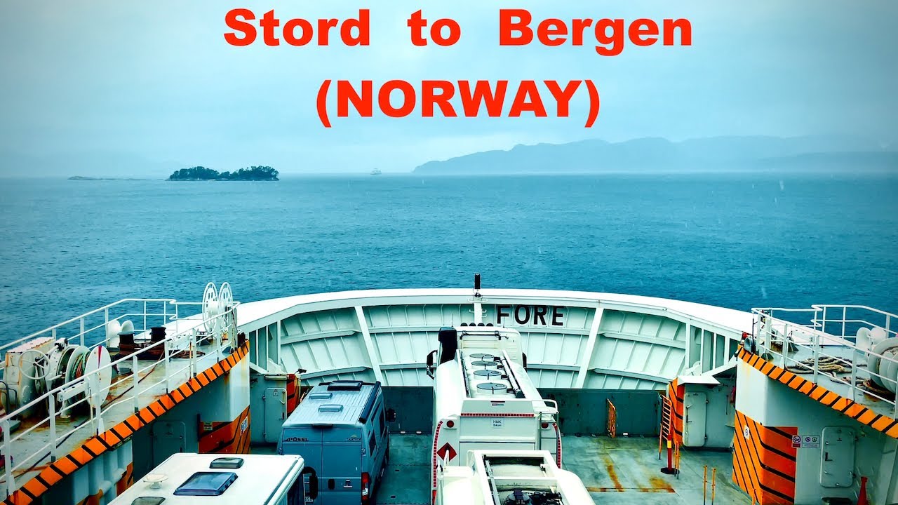 Scenic Rainy Travel: Stord to Bergen via E39 Ferry, Norway 🇳🇴
