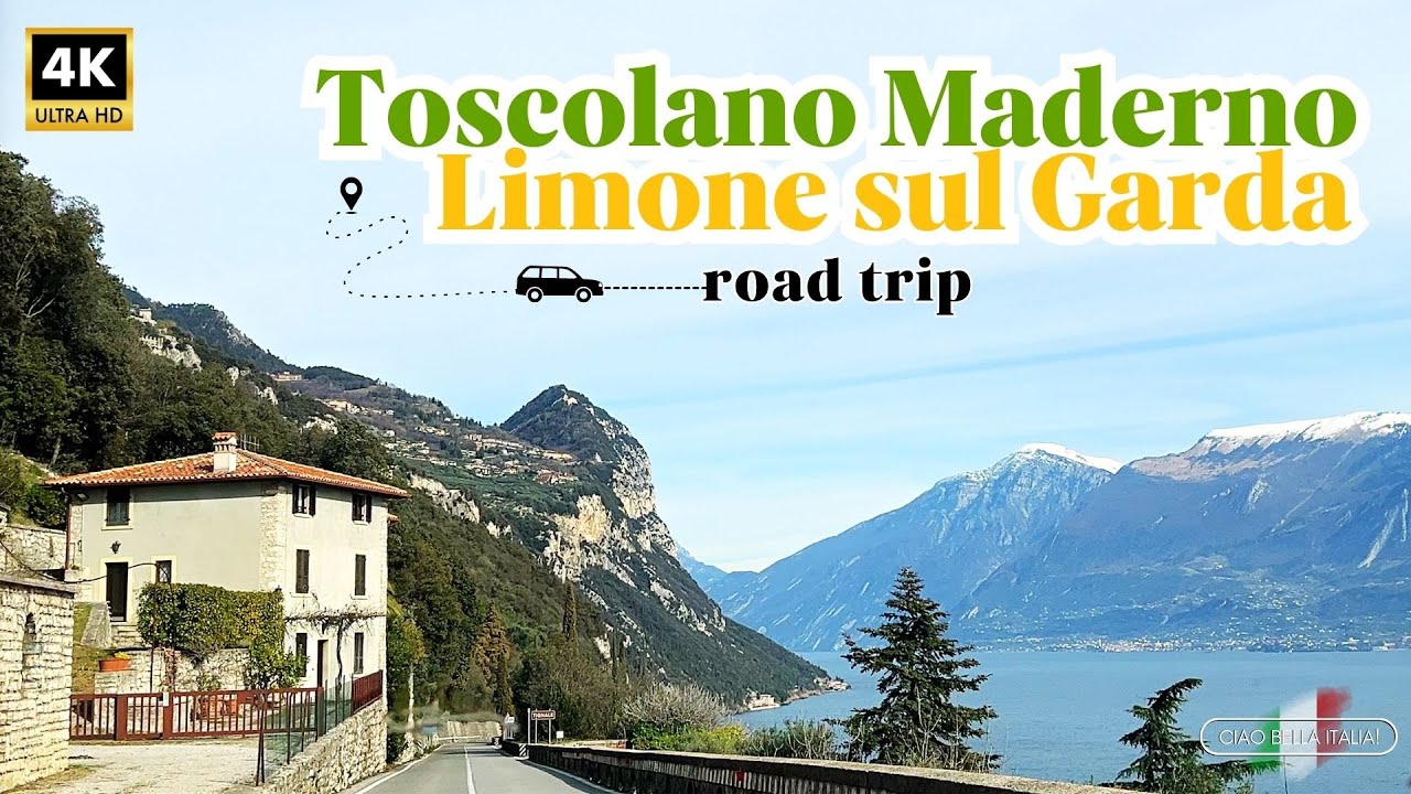 GARDA LAKE ROAD TRIP 🚗 from Toscolano Maderno to Limone sul Garda 🇮🇹  30min travelling in Italy