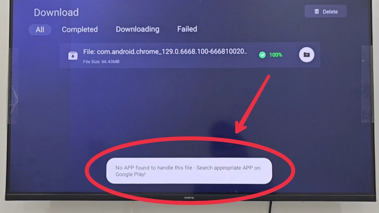 No APP found handle this file Search appropriate APP On Google Play In Smart Tv