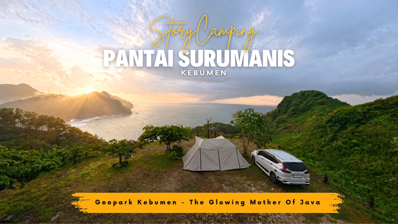 Camping di Pantai Surumanis Kebumen || Geopark Kebumen Pemandangan laut lepas yang indah