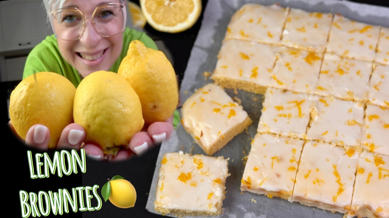 QUADROTTI AL LIMONE 🍋 🍋DOLCE VELOCE Ricetta Facile‼️Lemonies(Lemon Brownies)
