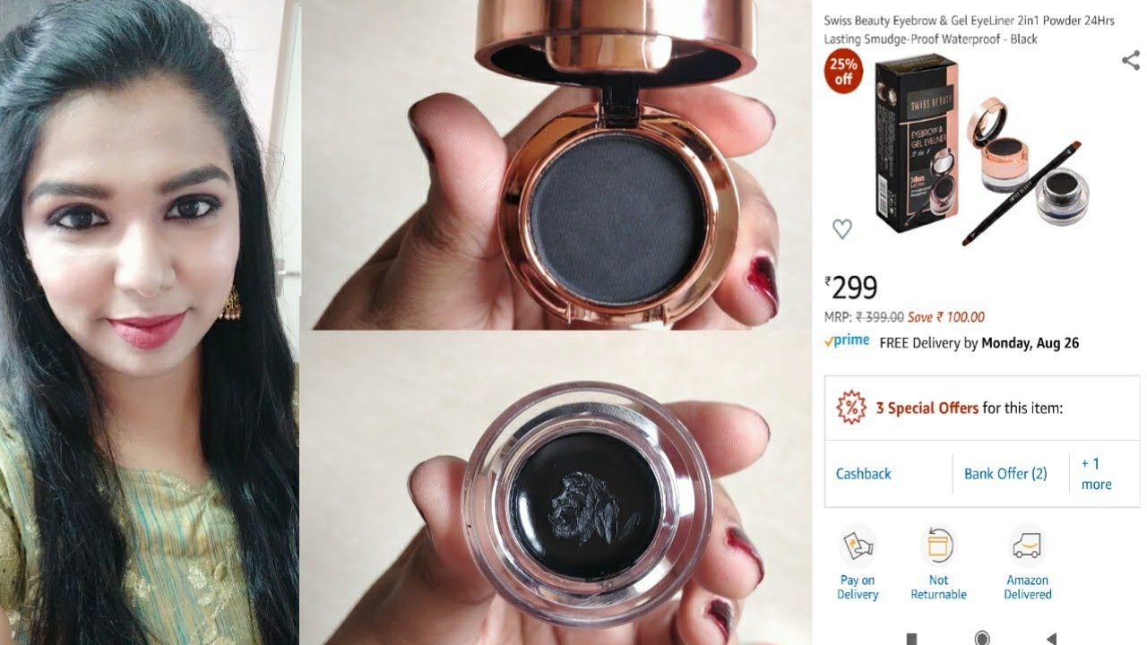 Swiss beauty eyebrow and gel eyeliner review tamil | How to apply eyeliner &  eyebrow powder Tamil