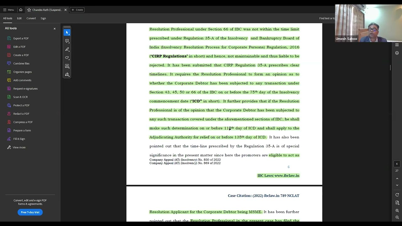 Webinar | Important Hon'ble NCLAT Judgments on Insolvency and Bankruptcy Code, 2016 - II
