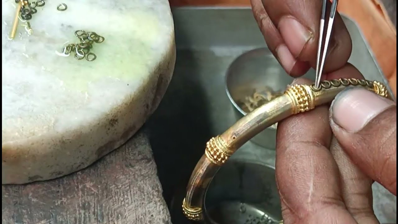 22k gold bangle making video|| crafting bangle step by step||making 22k gold bangles|jewellery makin