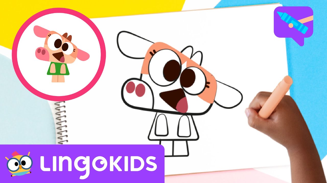 How to Draw COWY the Cow 🐮 | Art For Kids | 🎨 CRAFTS by Lingokids
