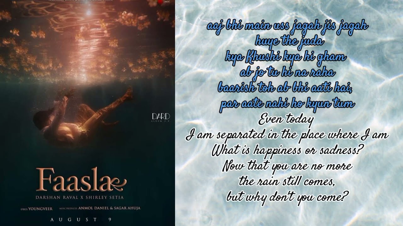 Faasla lyrics @DarshanRavalDZ & @shirleysetia   English translation #dardalbum