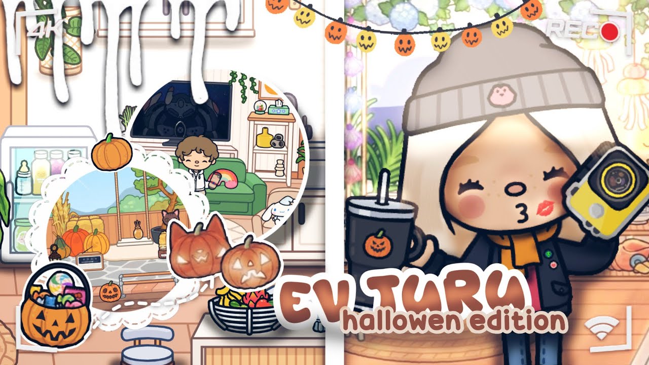 TOCA WORLD EV TURU*HALLOWEEN EDITION*🎃🏡(TOCA LİFE WORLD TÜRKÇE)SUNRİSE TOCA‼️