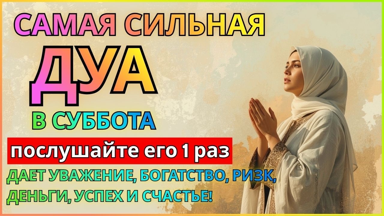 ✨💕САМАЯ СИЛЬНАЯ Дуа в СУББОТА ДАЕТ УВАЖЕНИЕ, БОГАТСТВО, РИЗК, ДЕНЬГИ, УСПЕХ И СЧАСТЬЕ! #дуа