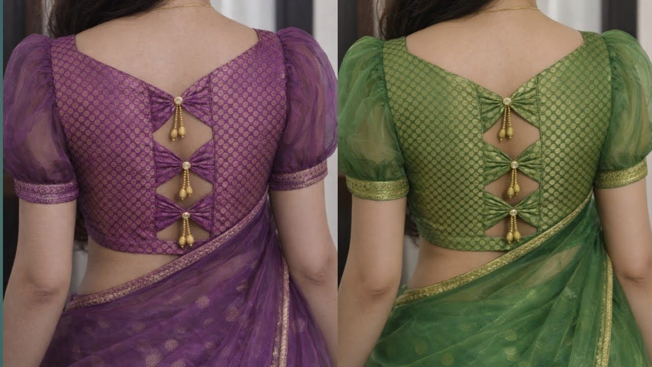 Very unique and stylish blouse design 