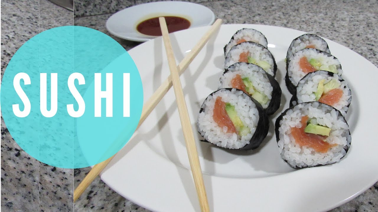 Sushi! Fácil y Delicioso | relleno de salmón ahumado, aguacate y pepino