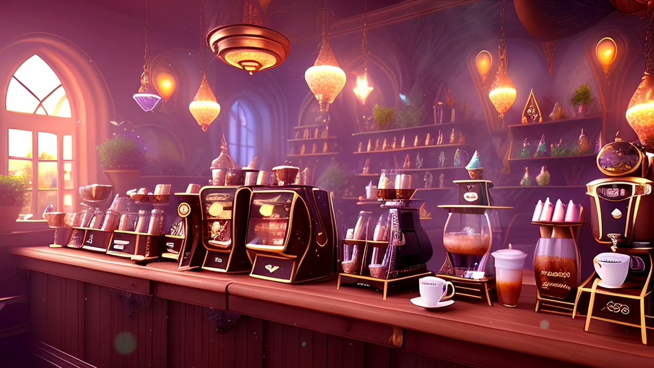 🎧Fantasy fairy cafe asmr ambience | ancient harp background music | making drinks | magic fairy dust