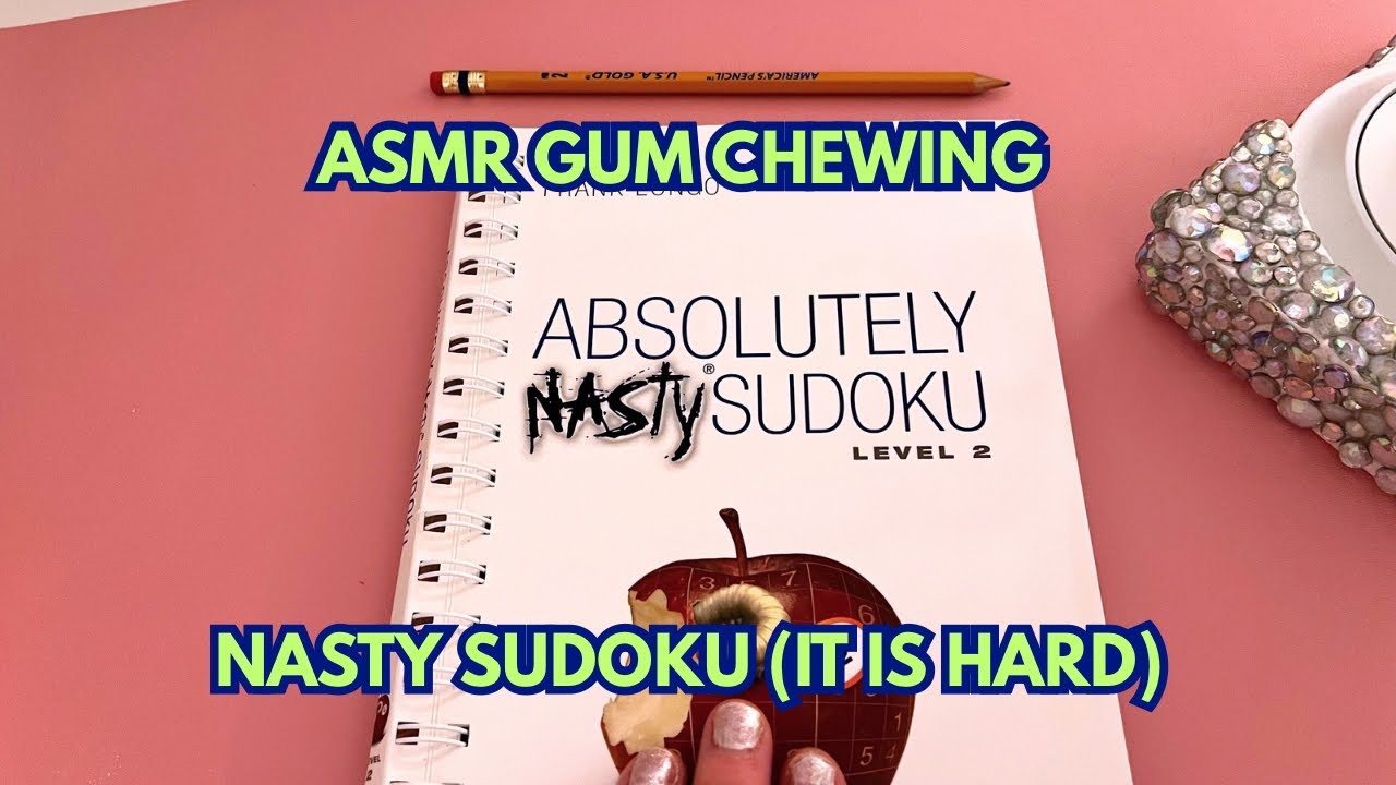 ASMR SUDOKU | GUM CHEWING WHISPER | RELAXING AND HARD 