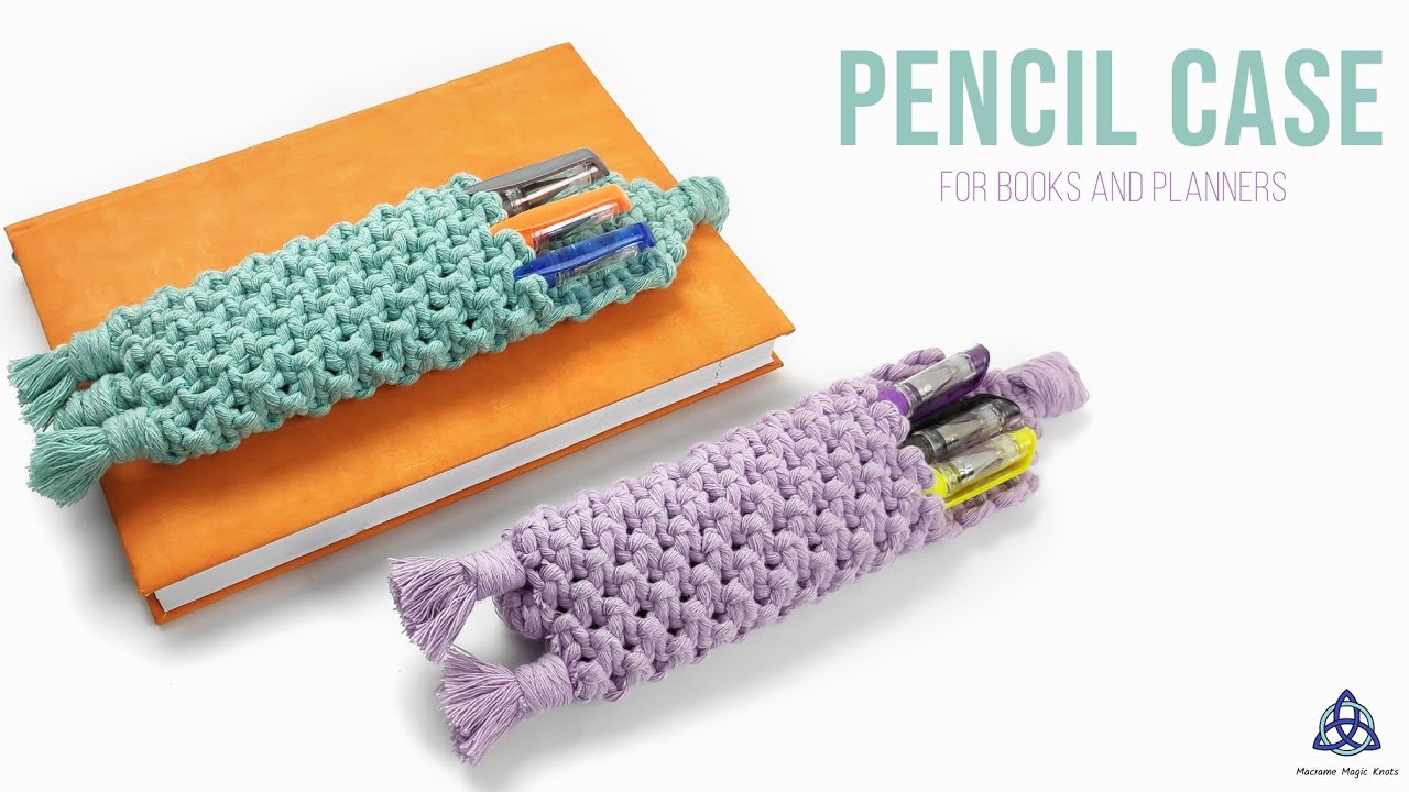 MACRAME Pencil Case with RUBBER Band DIY